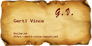 Gertl Vince névjegykártya